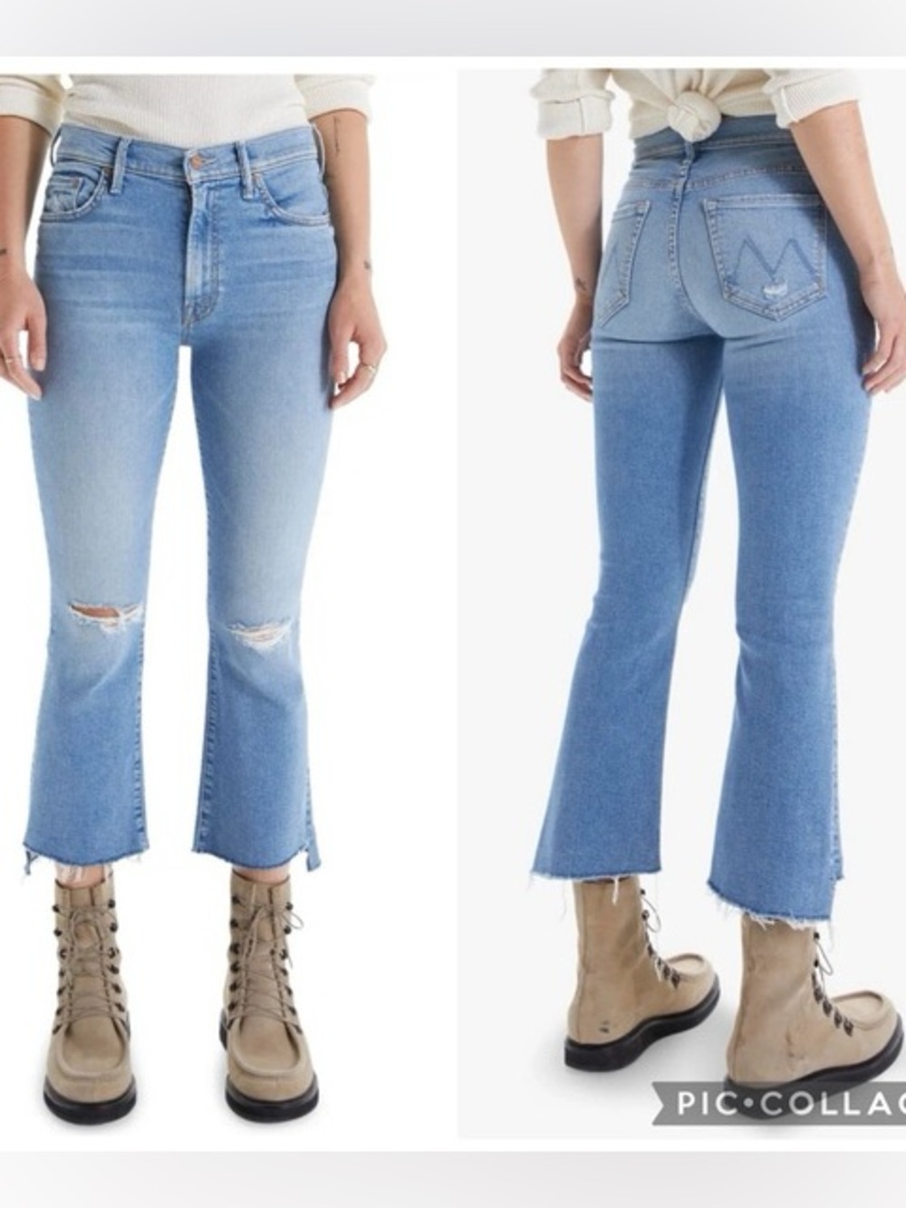Mother insider crop step fray jeans